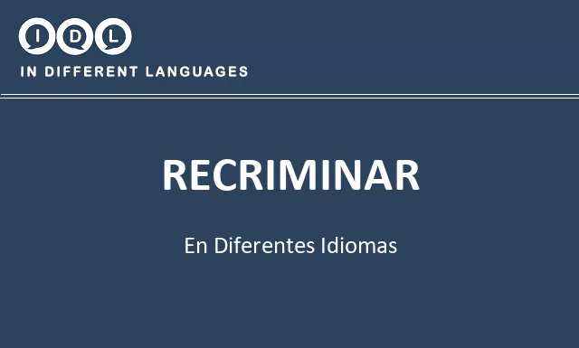 Recriminar en diferentes idiomas - Imagen