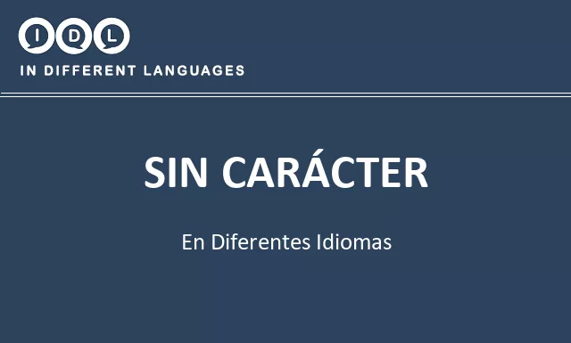 Sin carácter en diferentes idiomas - Imagen