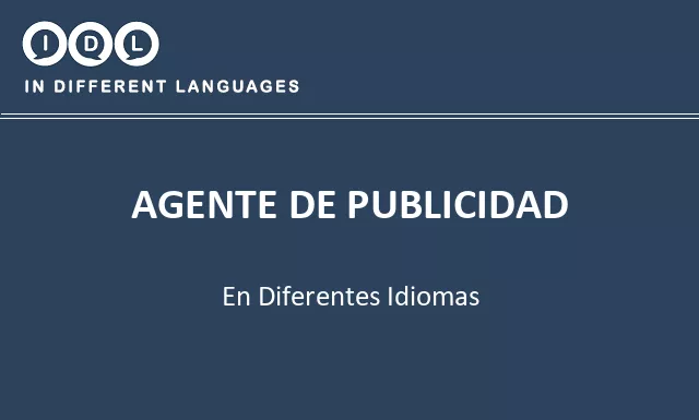 Agente de publicidad en diferentes idiomas - Imagen
