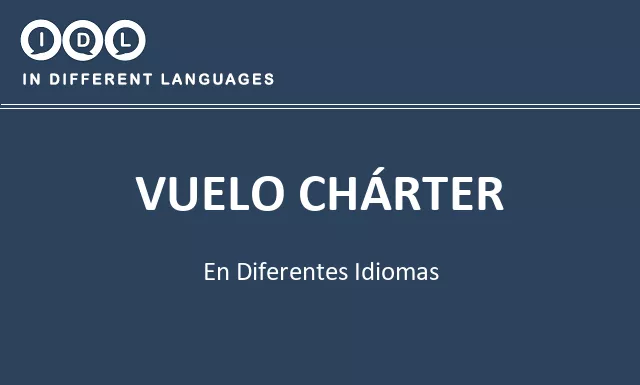 Vuelo chárter en diferentes idiomas - Imagen