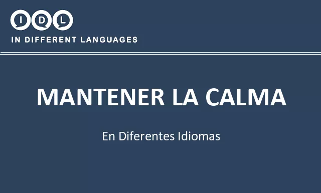 Mantener la calma en diferentes idiomas - Imagen