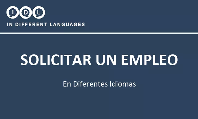 Solicitar un empleo en diferentes idiomas - Imagen