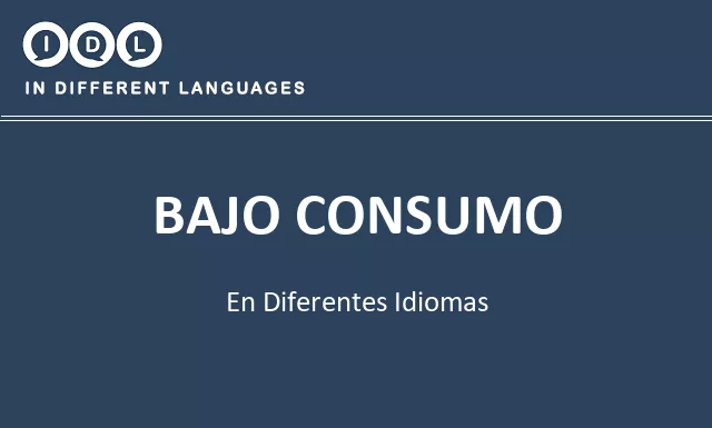 Bajo consumo en diferentes idiomas - Imagen