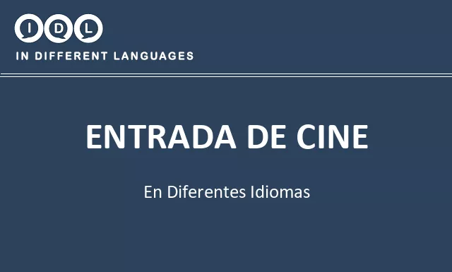 Entrada de cine en diferentes idiomas - Imagen