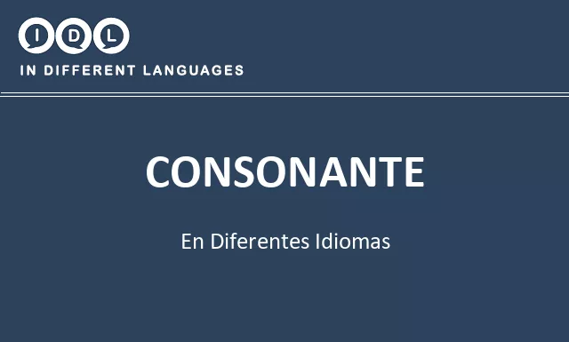 Consonante en diferentes idiomas - Imagen