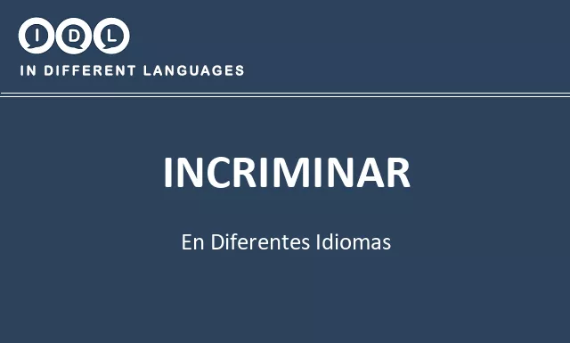 Incriminar en diferentes idiomas - Imagen