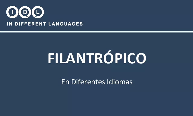 Filantrópico en diferentes idiomas - Imagen