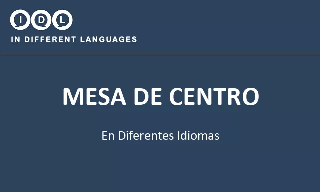 Mesa de centro en diferentes idiomas - Imagen