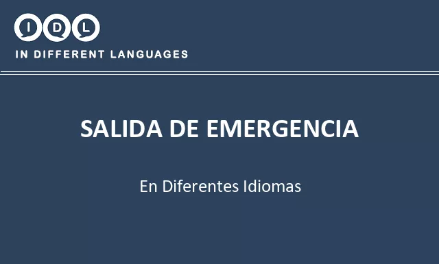 Salida de emergencia en diferentes idiomas - Imagen