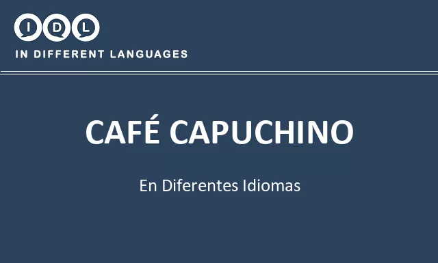 Café capuchino en diferentes idiomas - Imagen