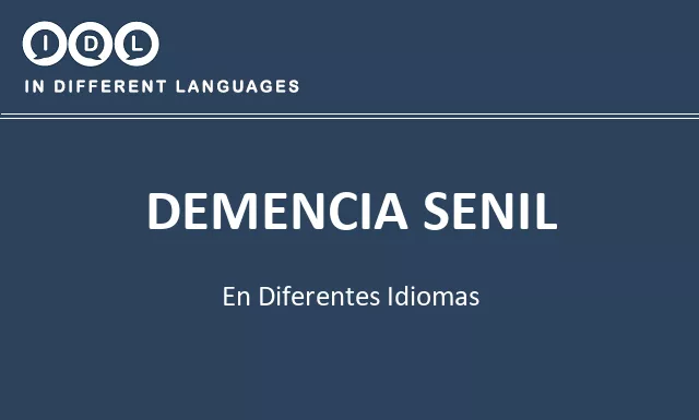Demencia senil en diferentes idiomas - Imagen