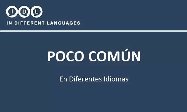 Poco común en diferentes idiomas - Imagen