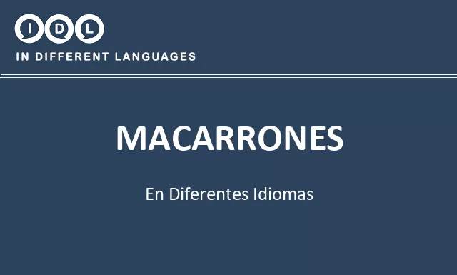 Macarrones en diferentes idiomas - Imagen