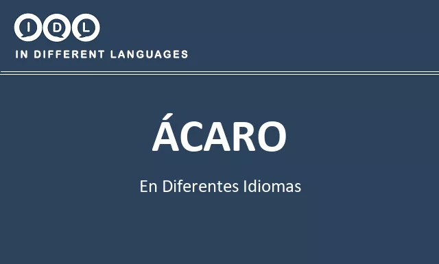 Ácaro en diferentes idiomas - Imagen