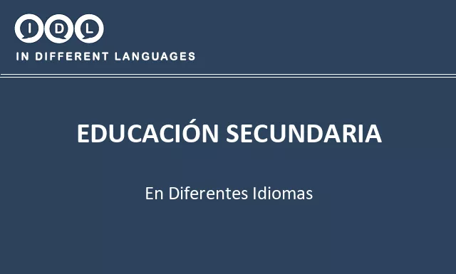 Educación secundaria en diferentes idiomas - Imagen
