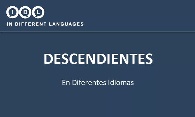 Descendientes en diferentes idiomas - Imagen