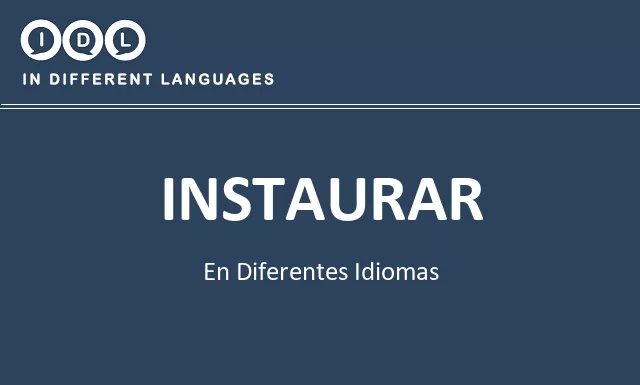 Instaurar en diferentes idiomas - Imagen