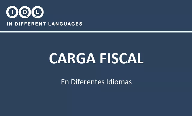 Carga fiscal en diferentes idiomas - Imagen