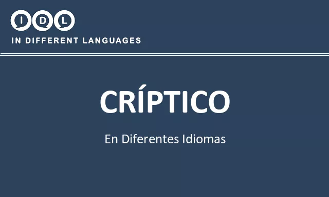 Críptico en diferentes idiomas - Imagen