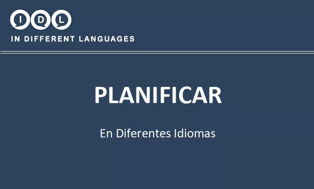 Planificar en diferentes idiomas - Imagen