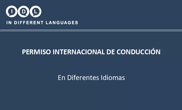 Permiso internacional de conducción en diferentes idiomas - Imagen