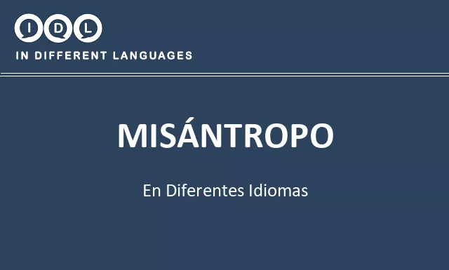 Misántropo en diferentes idiomas - Imagen