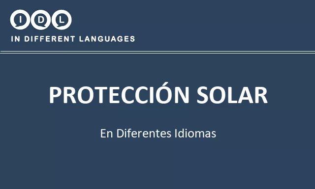 Protección solar en diferentes idiomas - Imagen