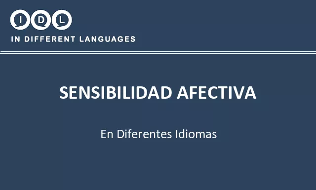 Sensibilidad afectiva en diferentes idiomas - Imagen