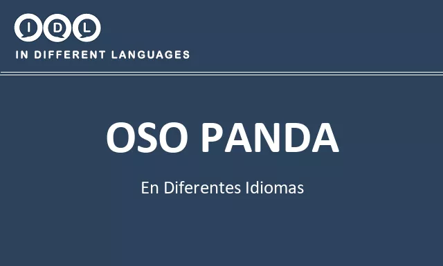 Oso panda en diferentes idiomas - Imagen