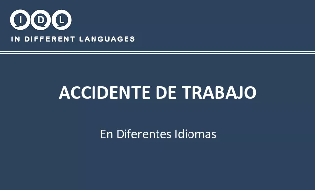 Accidente de trabajo en diferentes idiomas - Imagen