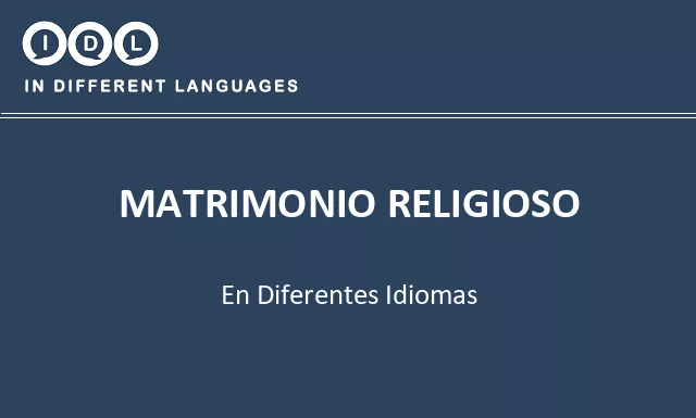Matrimonio religioso en diferentes idiomas - Imagen