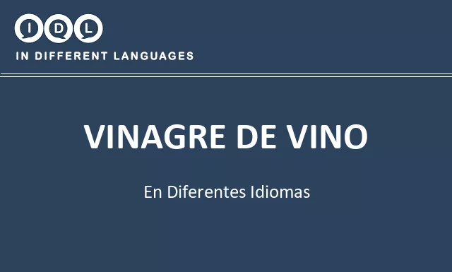 Vinagre de vino en diferentes idiomas - Imagen