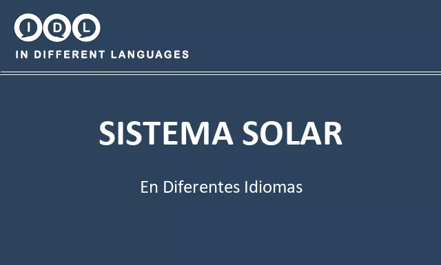 Sistema solar en diferentes idiomas - Imagen