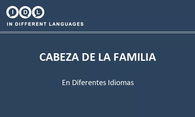 Cabeza de la familia en diferentes idiomas - Imagen