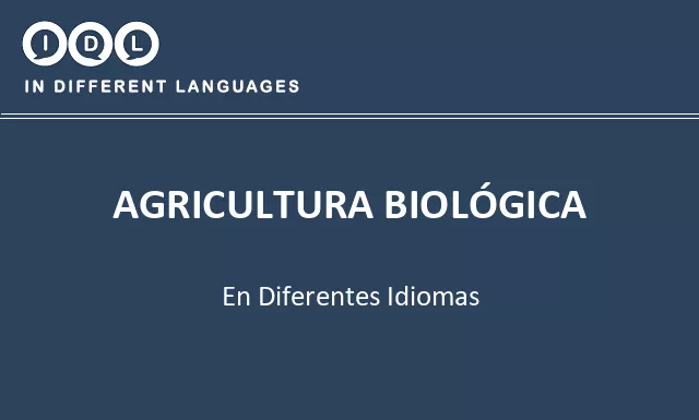 Agricultura biológica en diferentes idiomas - Imagen