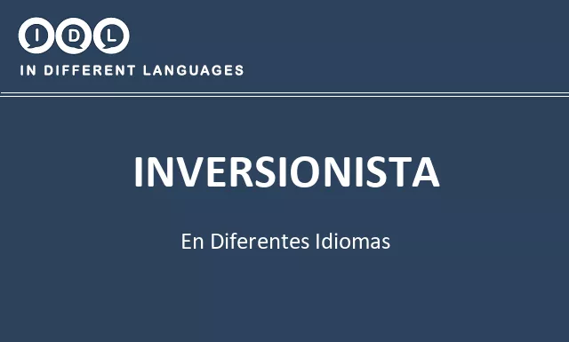 Inversionista en diferentes idiomas - Imagen