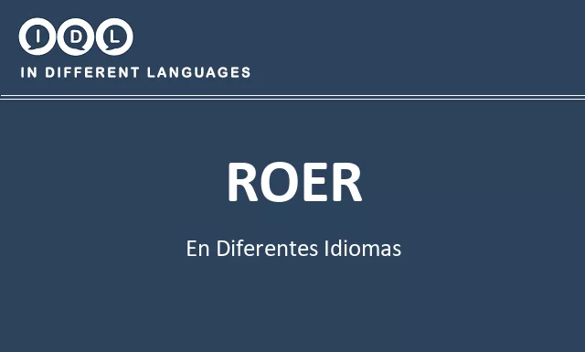 Roer en diferentes idiomas - Imagen