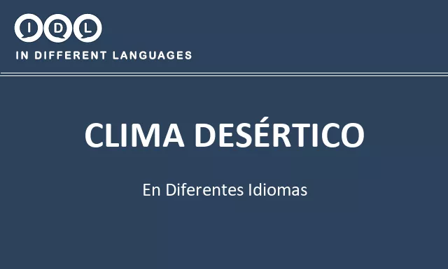 Clima desértico en diferentes idiomas - Imagen