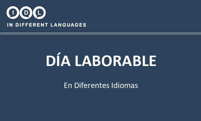 Día laborable en diferentes idiomas - Imagen