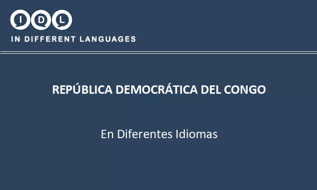 República democrática del congo en diferentes idiomas - Imagen
