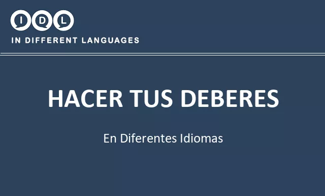Hacer tus deberes en diferentes idiomas - Imagen