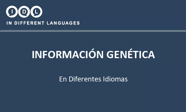 Información genética en diferentes idiomas - Imagen