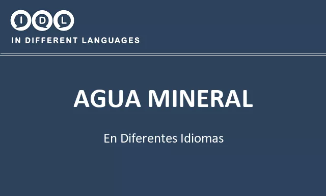 Agua mineral en diferentes idiomas - Imagen