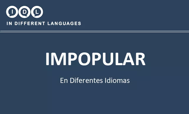 Impopular en diferentes idiomas - Imagen