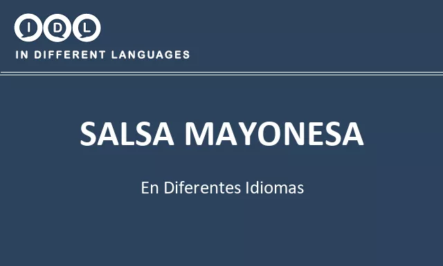Salsa mayonesa en diferentes idiomas - Imagen