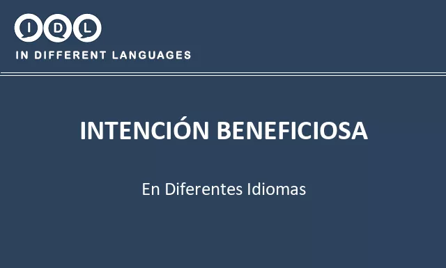Intención beneficiosa en diferentes idiomas - Imagen