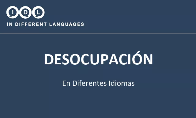 Desocupación en diferentes idiomas - Imagen