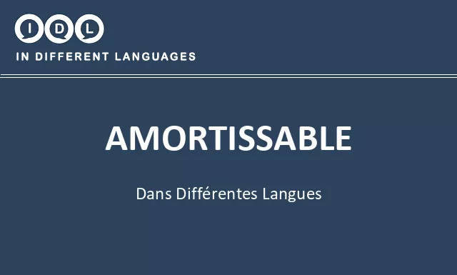 Amortissable dans différentes langues - Image