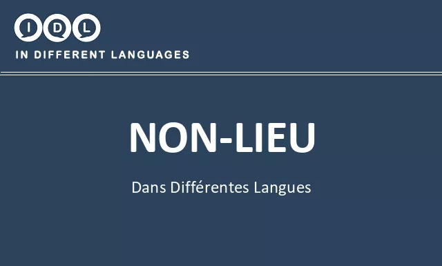 Non-lieu dans différentes langues - Image