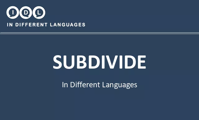 Subdivide in Different Languages - Image